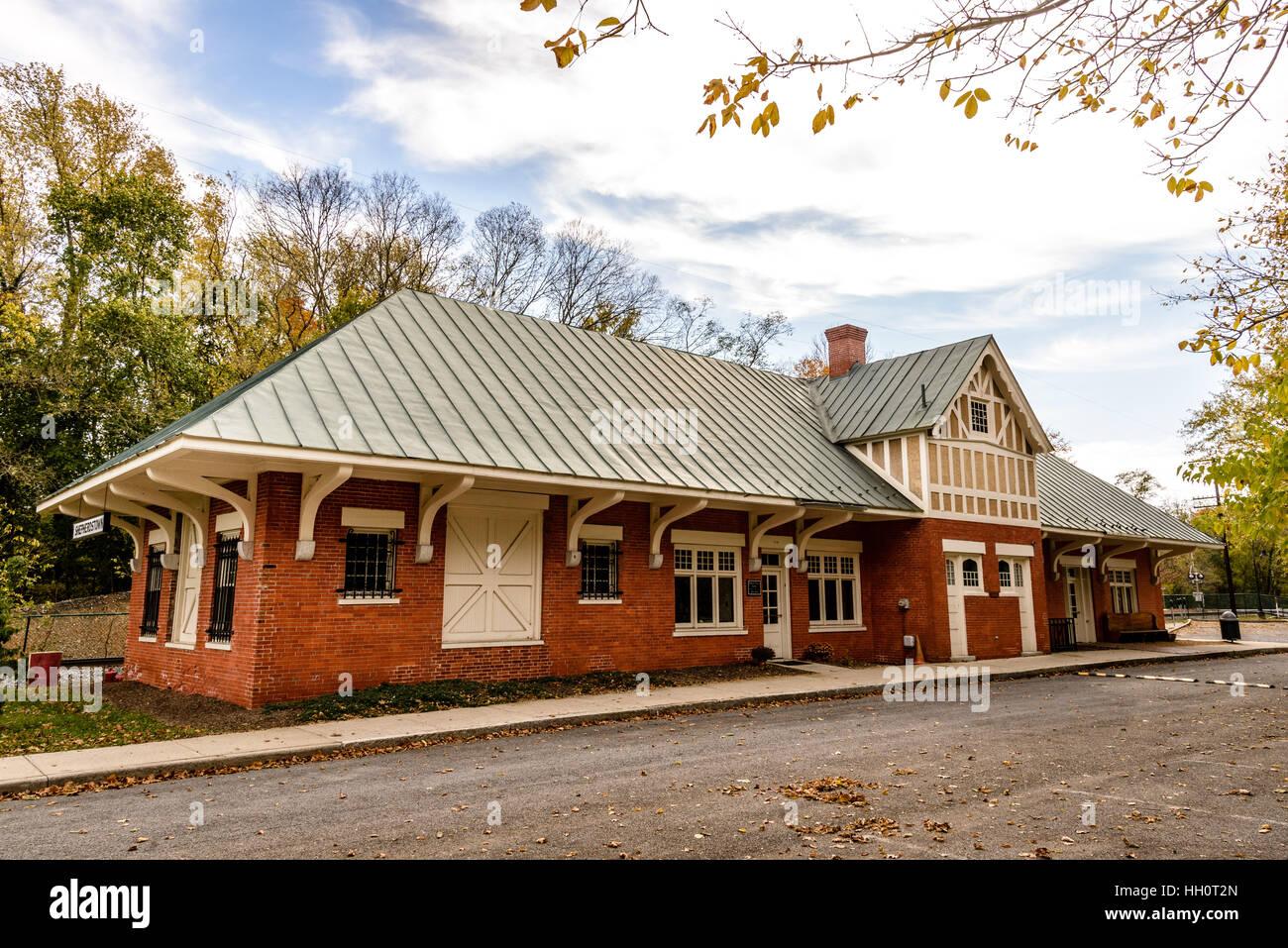 Norfolk and Western Railroad Station, Audrey Egle Drive, Shepherdstown, WV Stock Photo