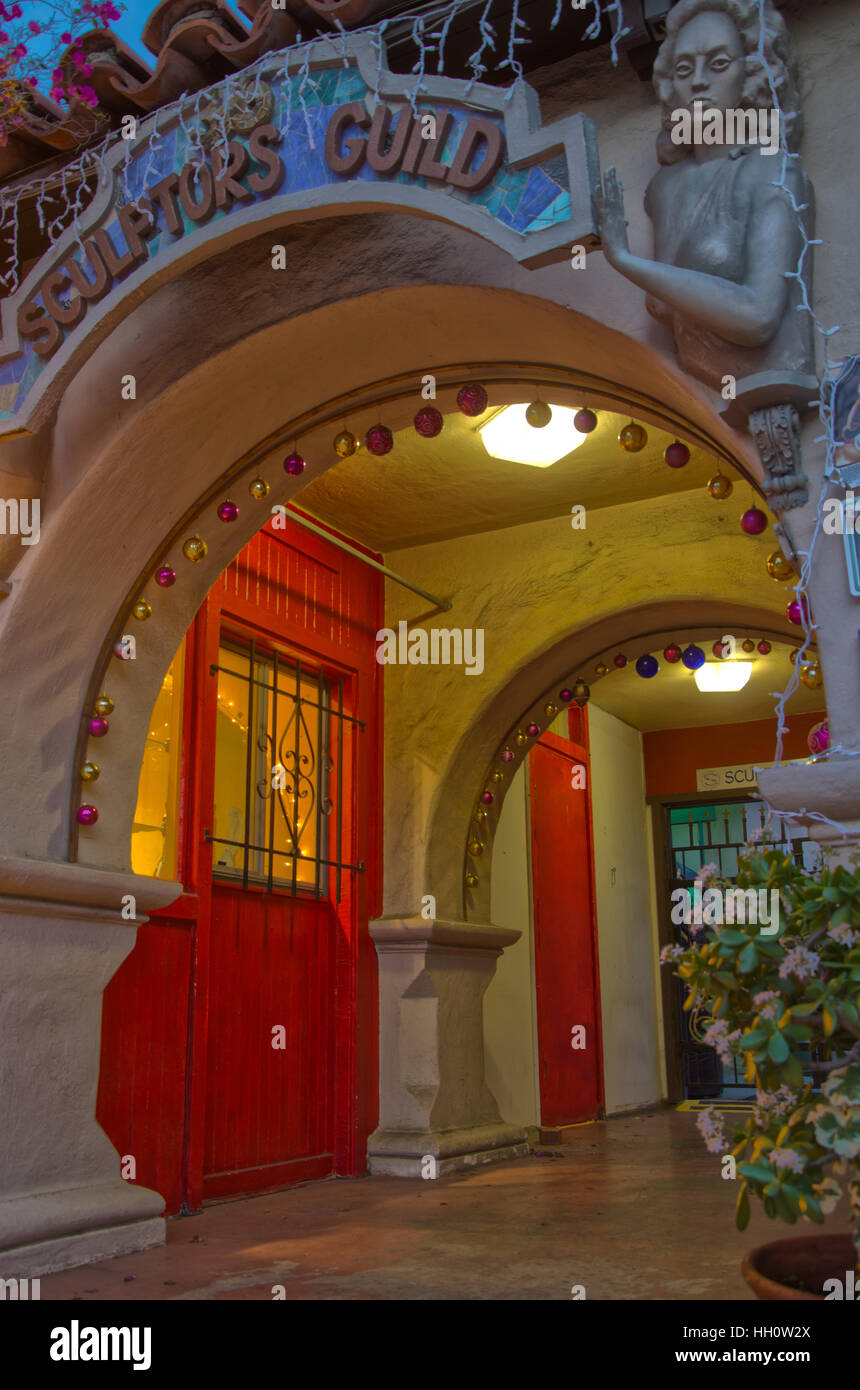 Entrance to pottery studios. Stock Photo