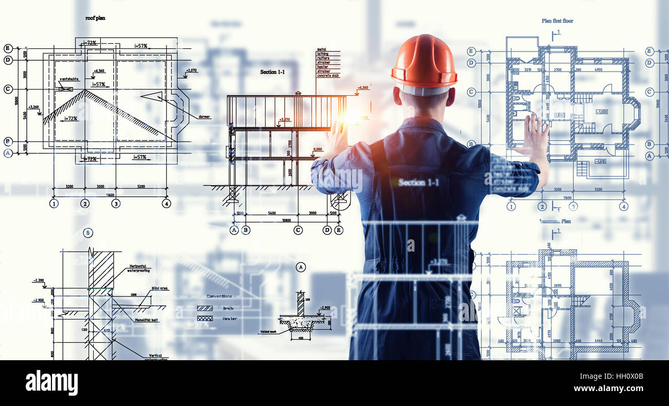 Engineer Computer Desk Back View Back view of engineer man working with virtual panel Stock Photo - Alamy