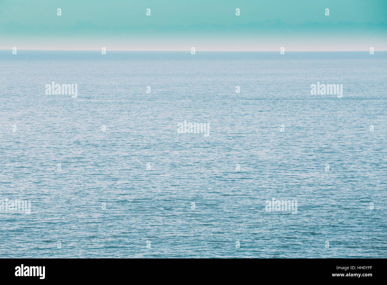 Calm Sea Ocean And Blue Clear Sky Background. Gently Blue Colors Stock ...