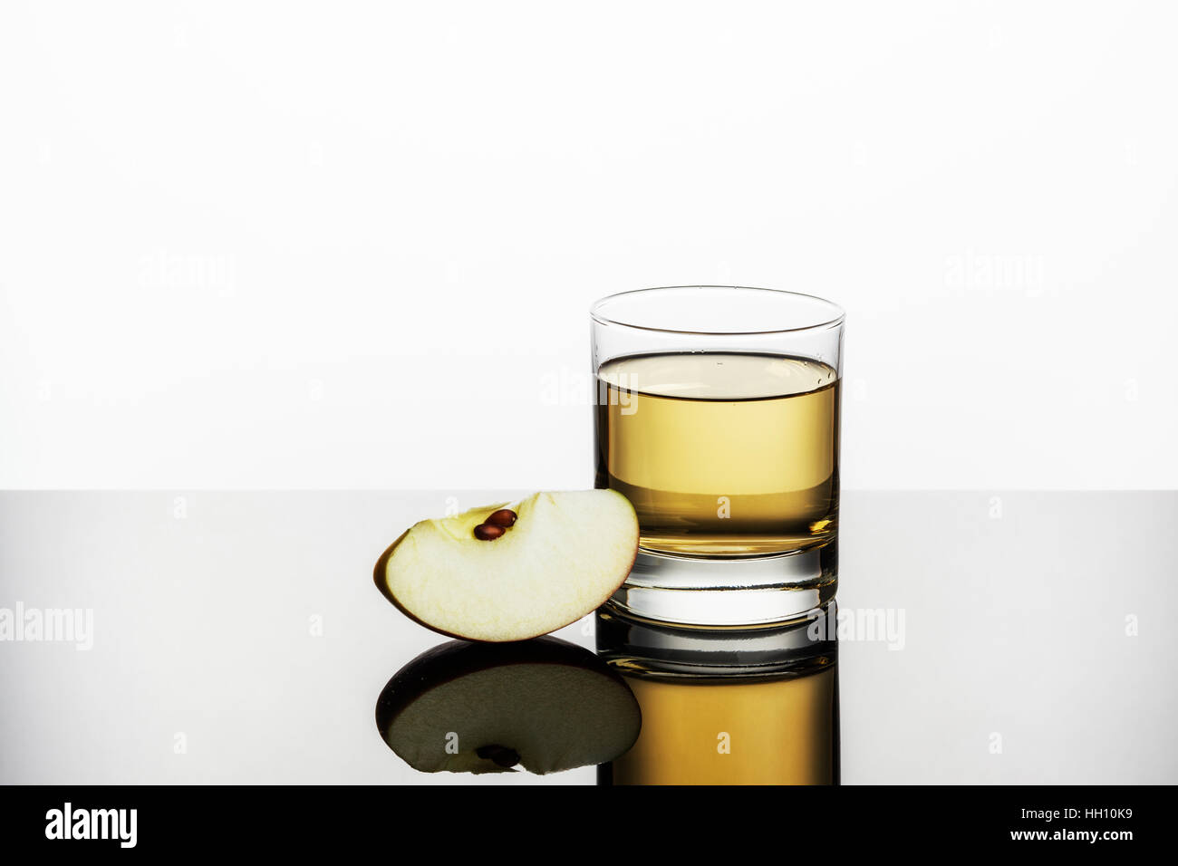 Apple Juice and a slice of fresh Apple Stock Photo