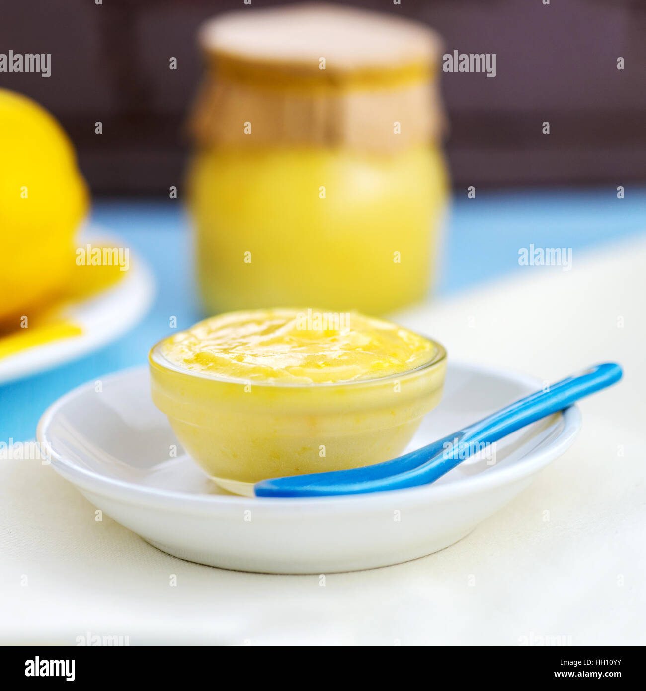 homemade lemon curd Stock Photo