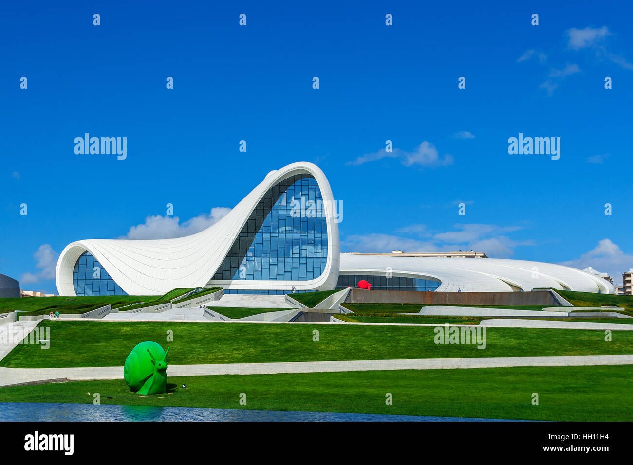 Baku, Azerbaijan - October 10, 2016: Heydar Aliyev Center Museum in Baku, Azerbaijan autumn time. Cosmic architecture of Zaha Hadid architect. Modern  Stock Photo