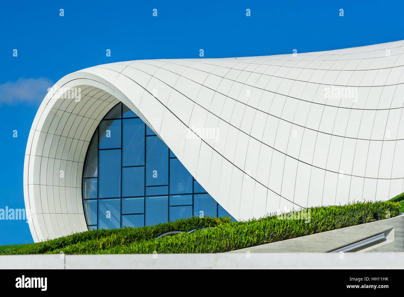 Baku, Azerbaijan - October 10, 2016: Heydar Aliyev Center Museum in Baku, Azerbaijan autumn time. Cosmic architecture of Zaha Hadid architect. Modern  Stock Photo