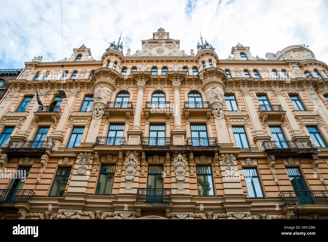 Designed building in art deco district in Riga, Latvia Stock Photo - Alamy