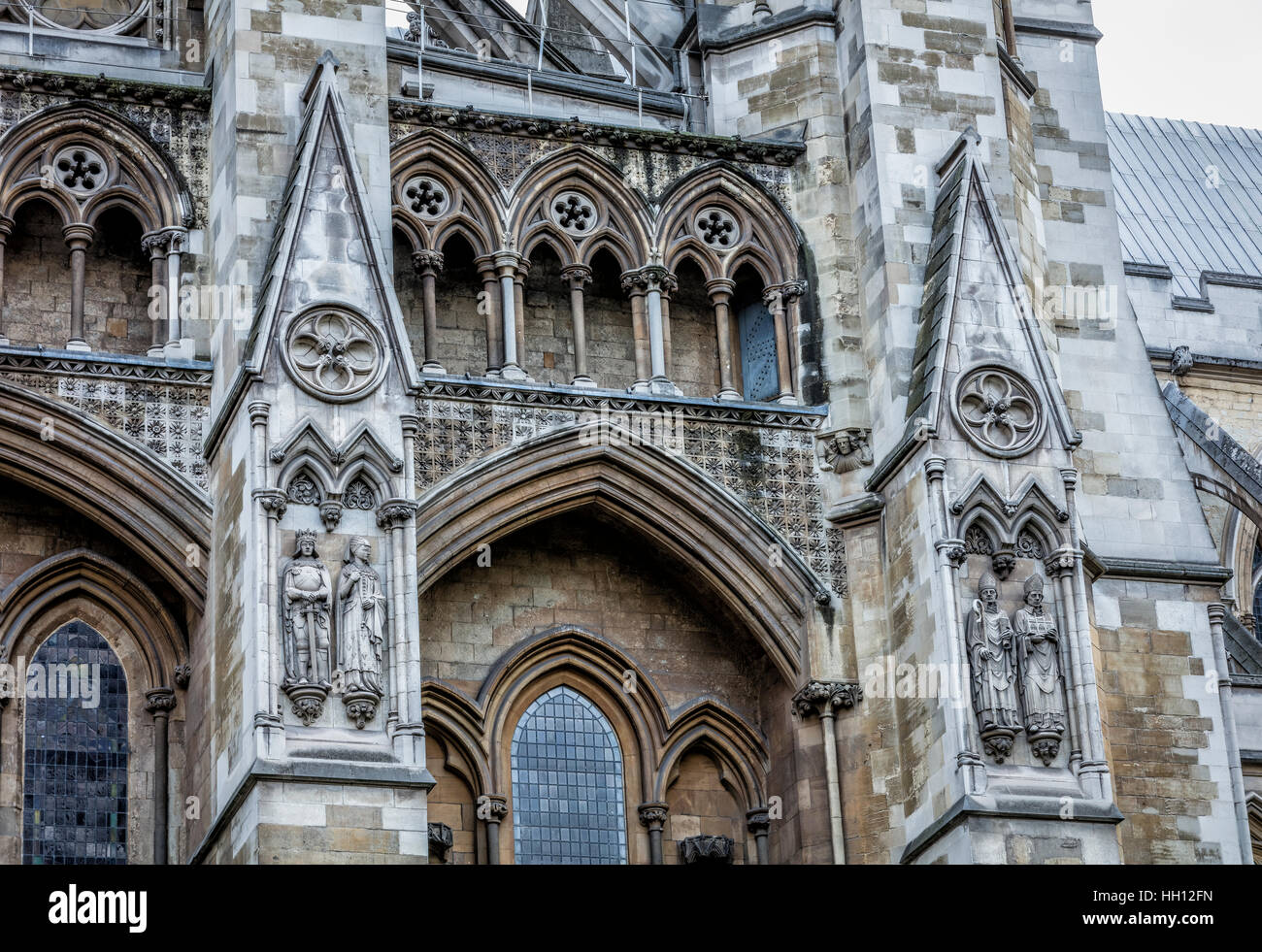 Statues on the outside of Westminster Abbey in London Stock Photo Alamy