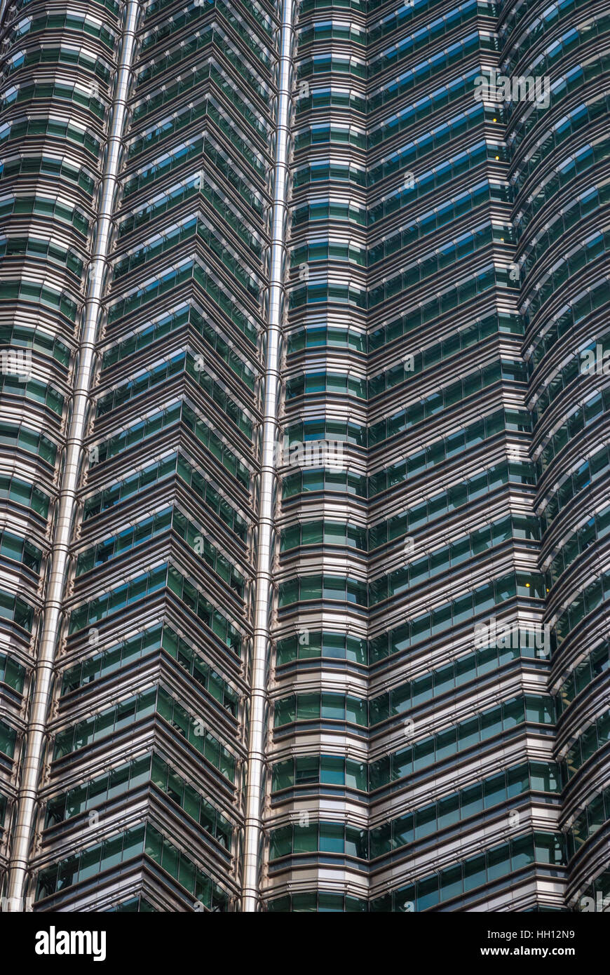 Detail of Petronas twin towers facade, Kuala Lumpur, Malaysia Stock Photo