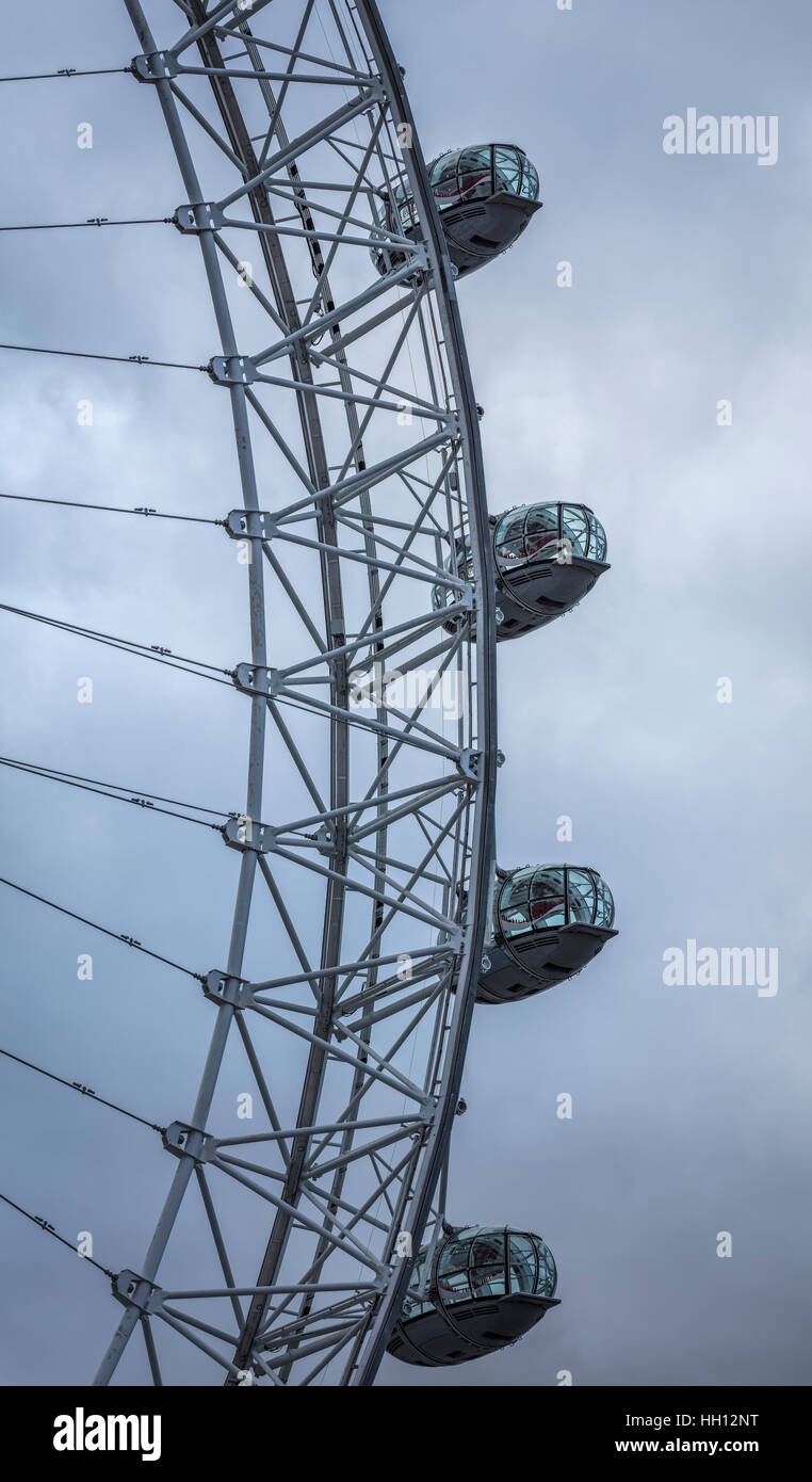 Close up of part of the London Eye in the sky in London Stock Photo