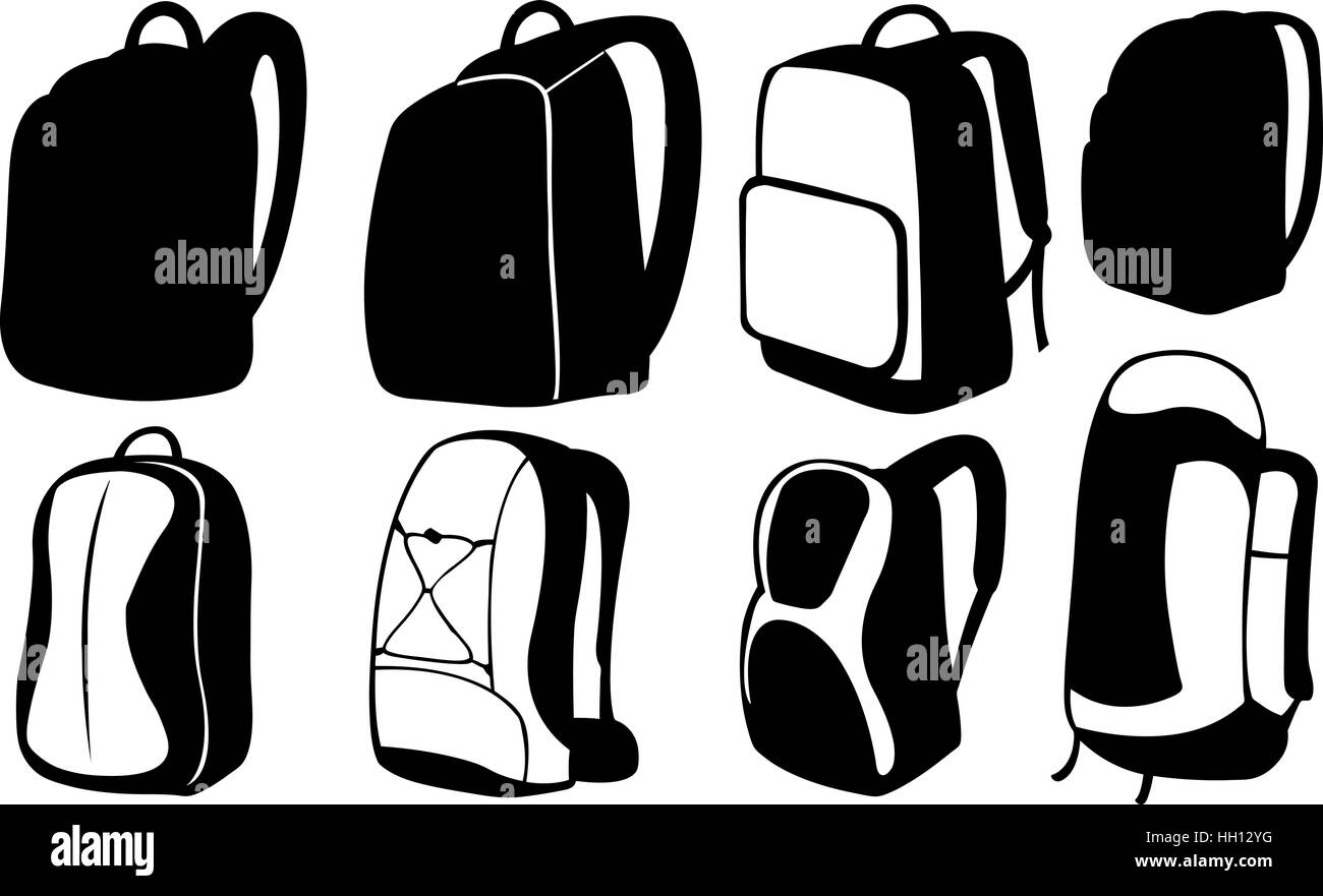 set of different backpacks Stock Vector Image & Art - Alamy