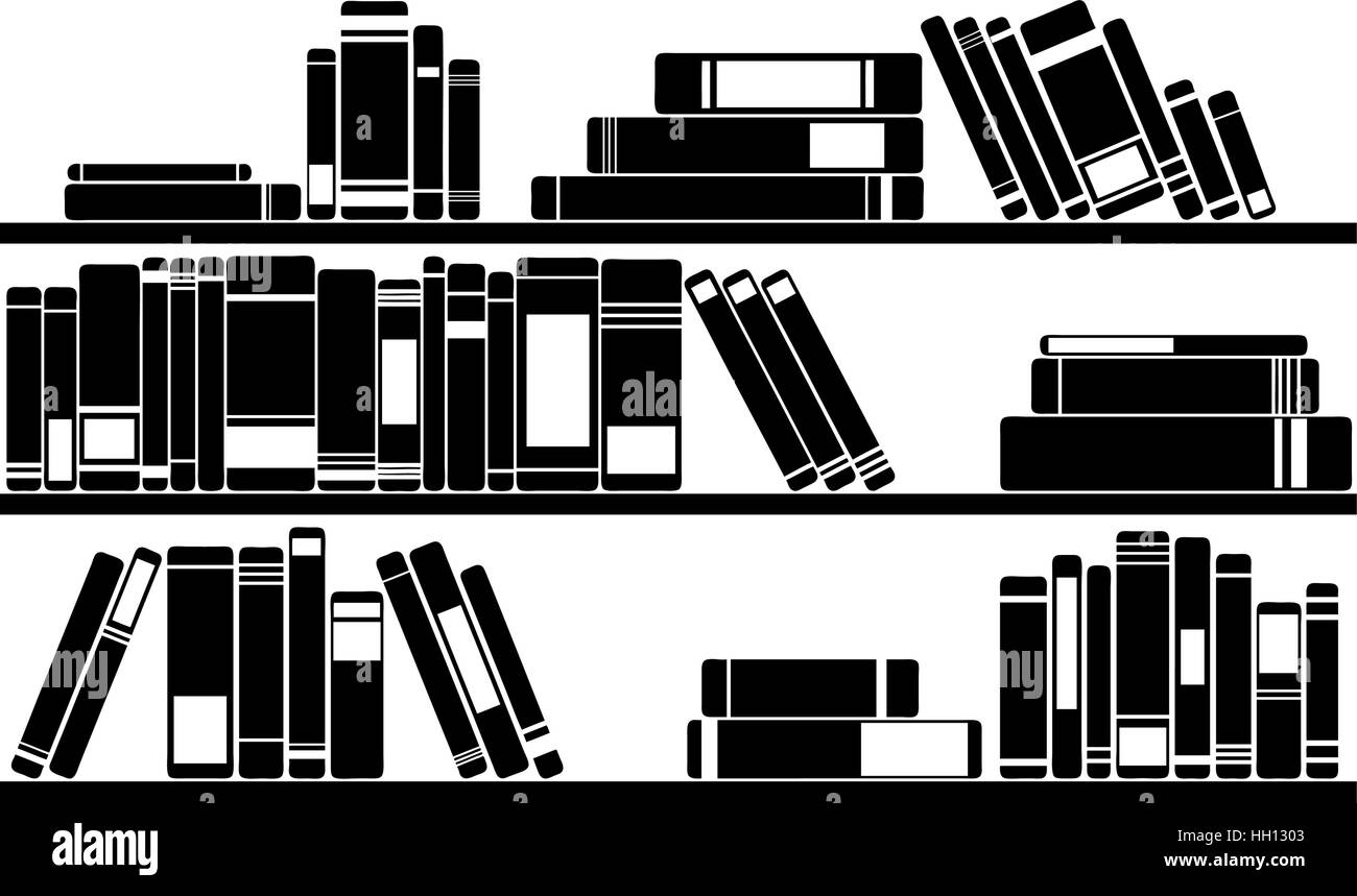 books on shelves illustration Stock Vector