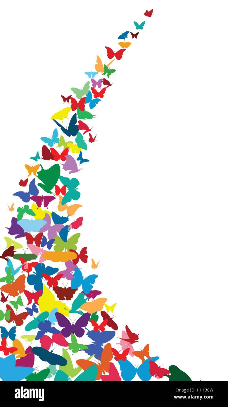 illustration with colorful butterflies Stock Vector Image & Art - Alamy