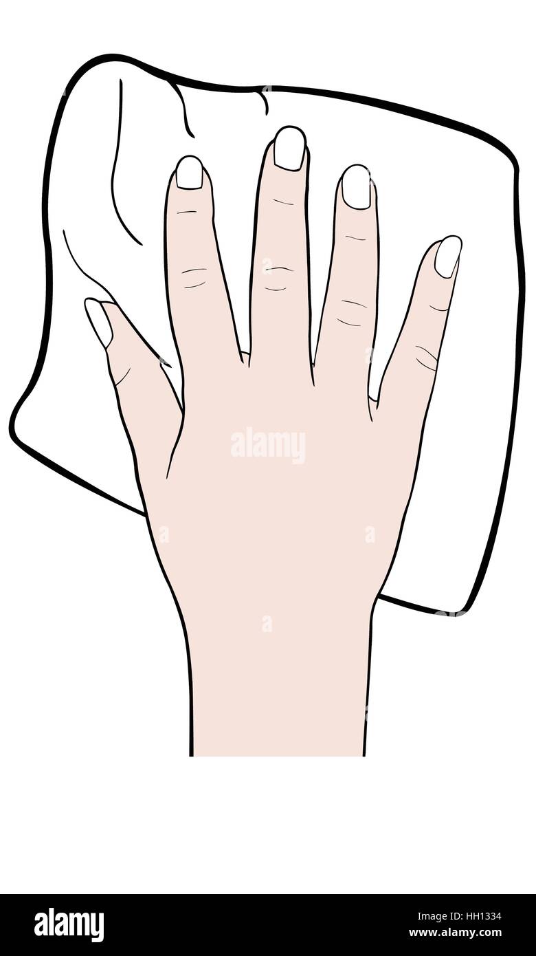 illustration of a hand with washcloth isolated Stock Vector Image & Art ...