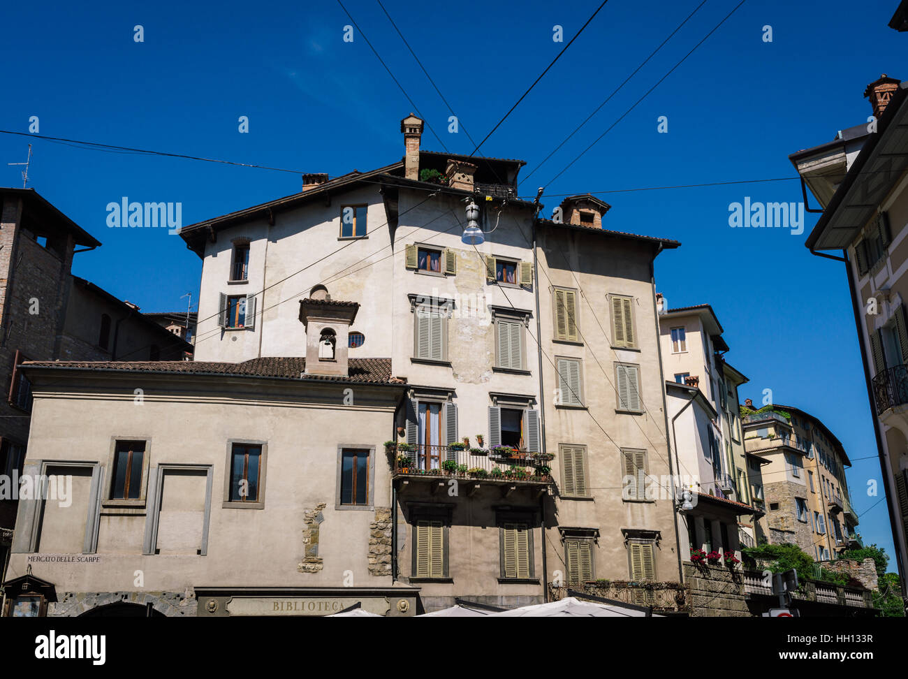 Houses Città Alta, Bergamo, Italy Stock Photo