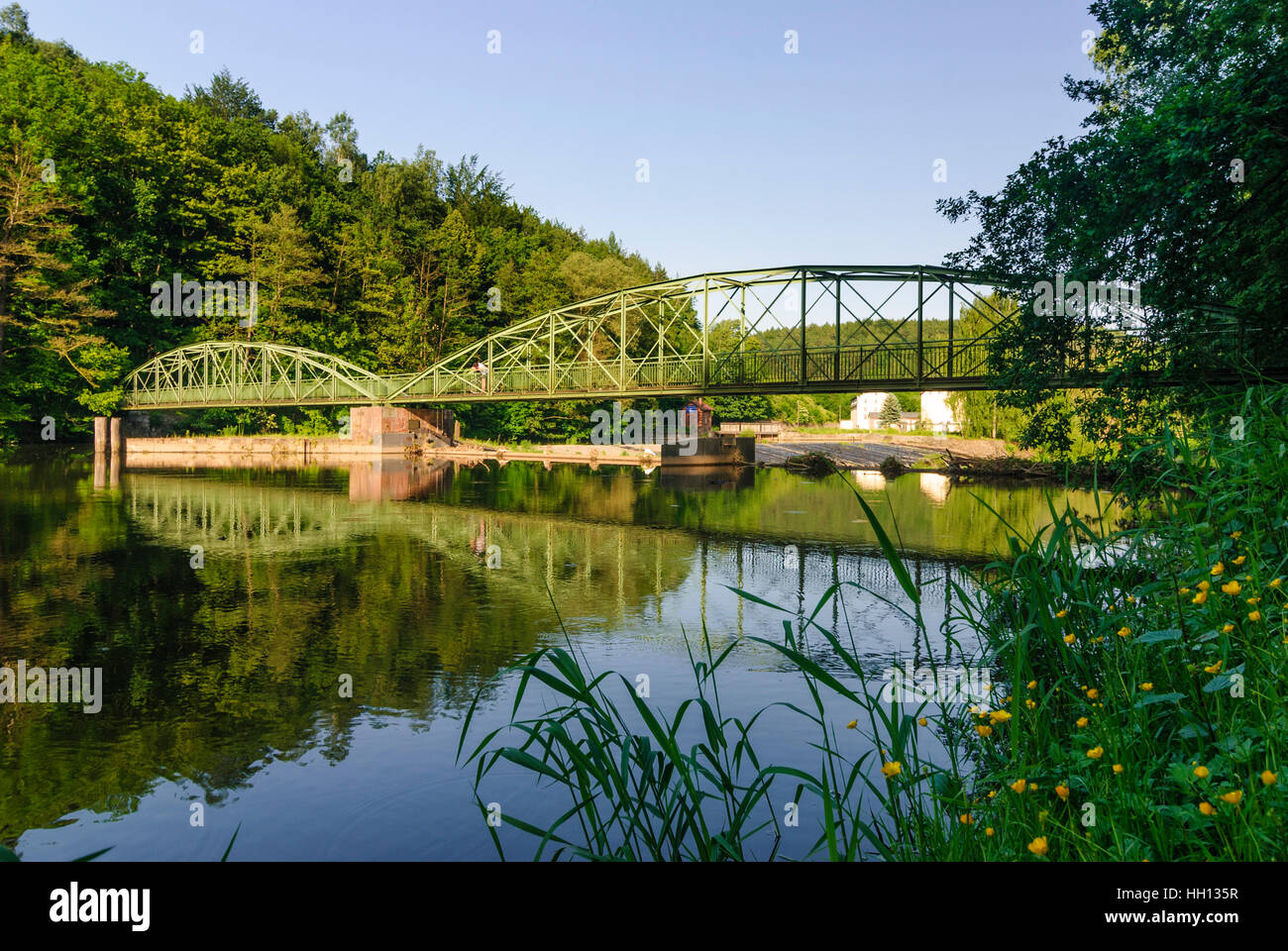 Penig: valley of the Zwickauer Mulde in village Amerika, , Sachsen, Saxony, Germany Stock Photo