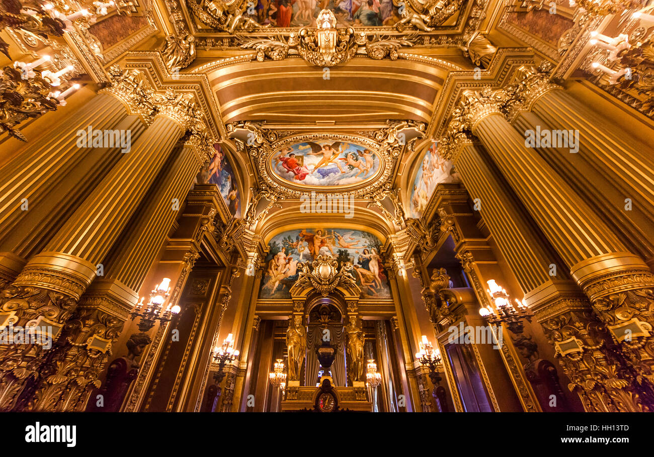 PARIS  DECEMBER 22 , An interior view of Opera de Paris, Palais Garnier, is shown on DECEMBER 22, 2012 in Paris. It was built from 1861 to 1875 for th Stock Photo