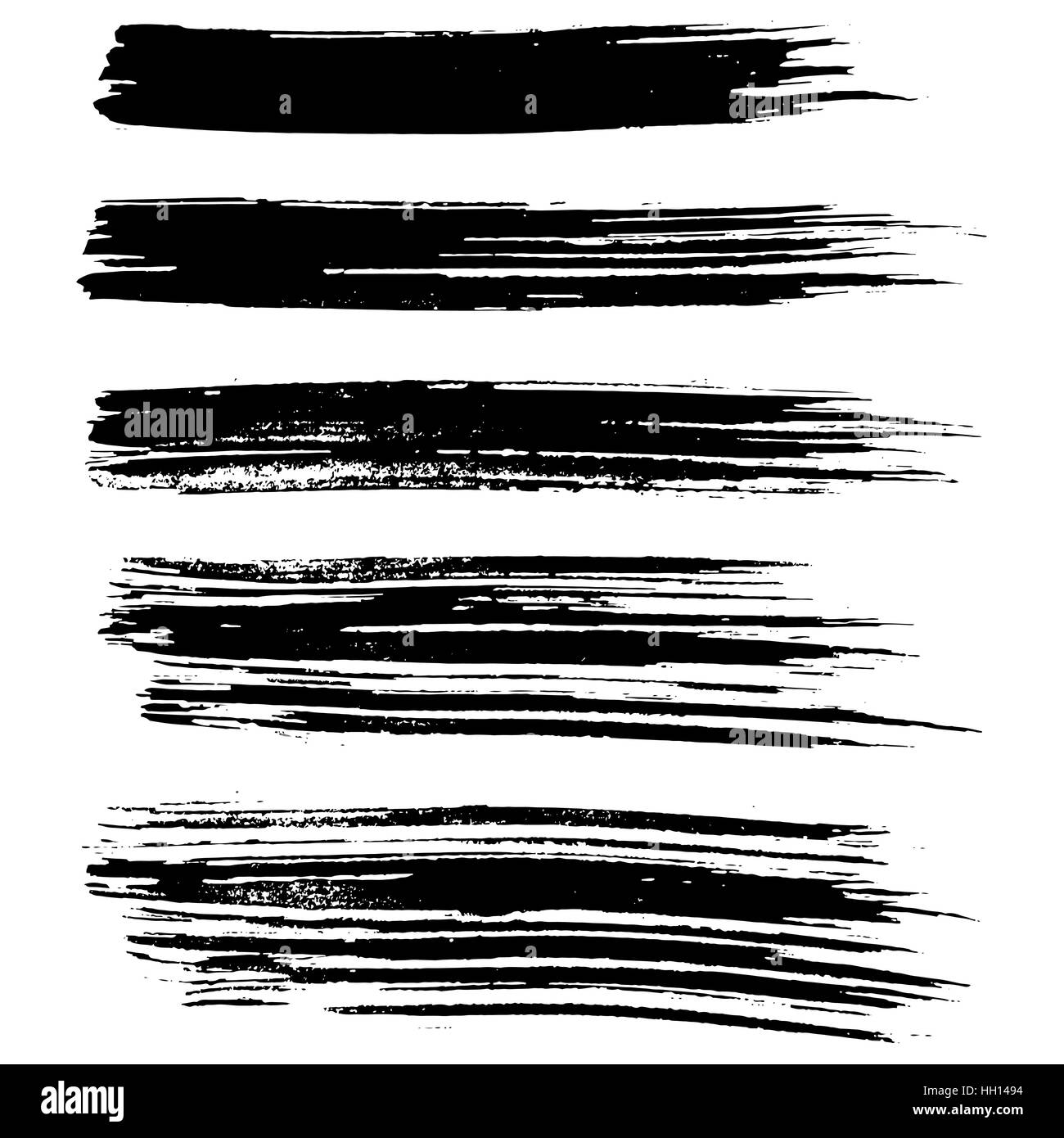Black ink vector brush strokes isolated on white background. Vector ...