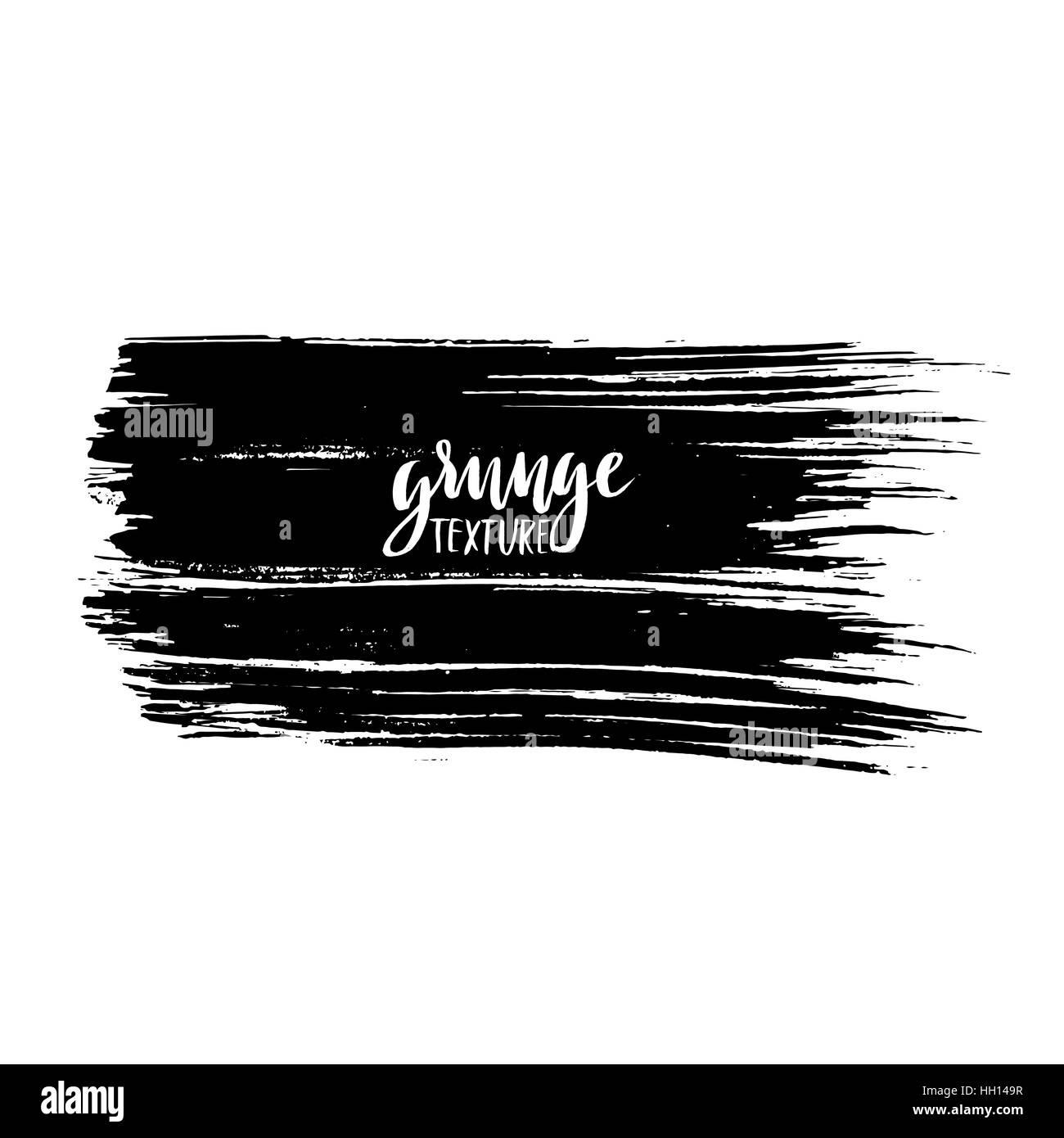 Black ink vector brush strokes isolated on white background. Vector ...