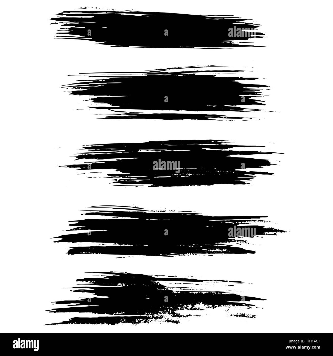 Black ink vector brush strokes isolated on white background. Vector ...