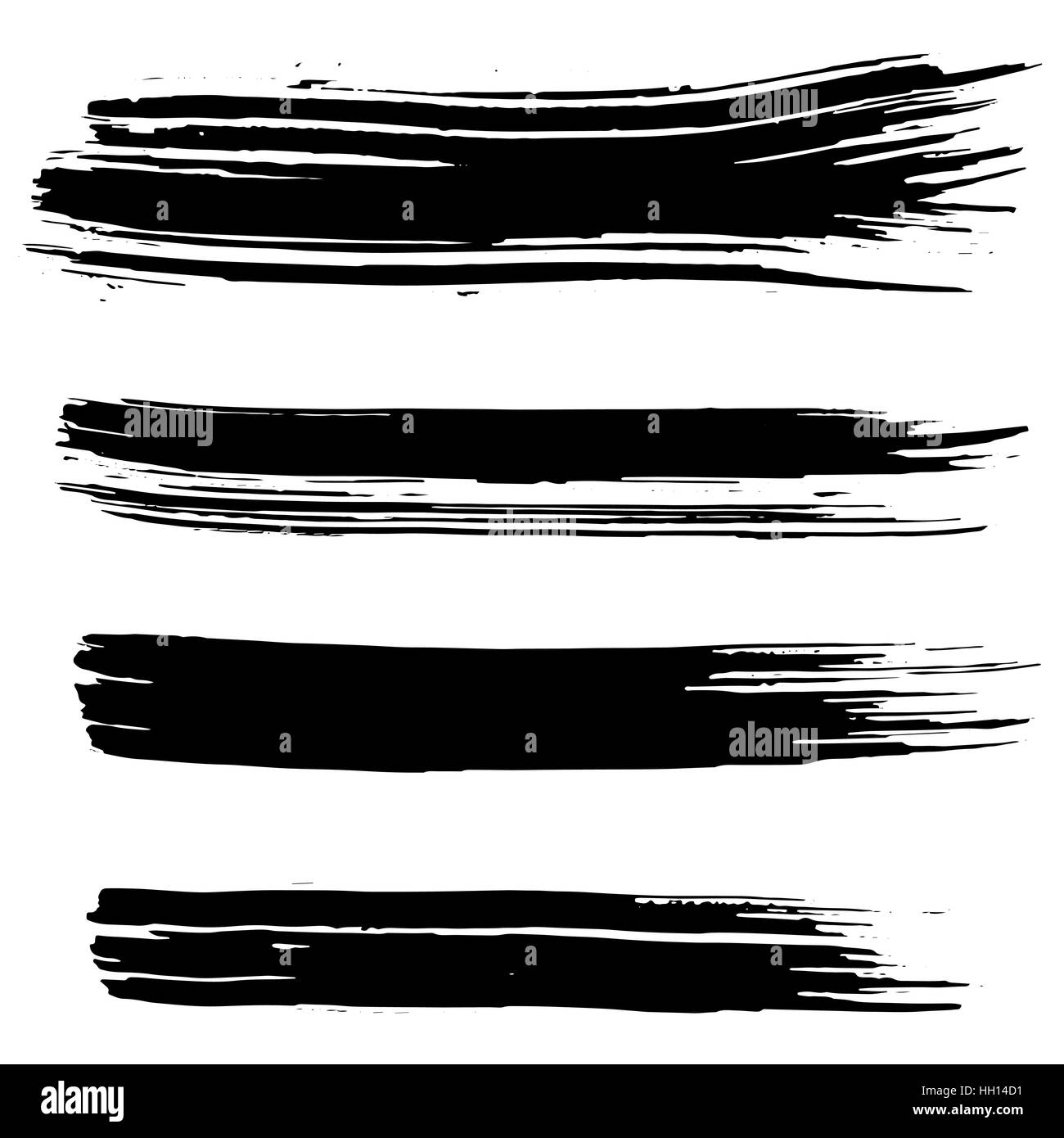 Black ink vector brush strokes isolated on white background. Vector ...