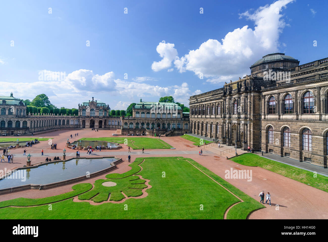 Dresden: Zwinger with picture gallery (on the right), , Sachsen, Saxony, Germany Stock Photo