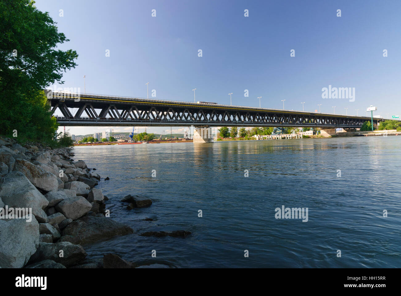 Bratislava (Pressburg): Pristavny bridge (harbour bridge) over the Danube, , , Slovakia Stock Photo