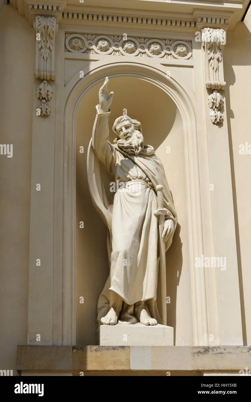 Statue outside of the French Church in Berlin, Germany. Stock Photo