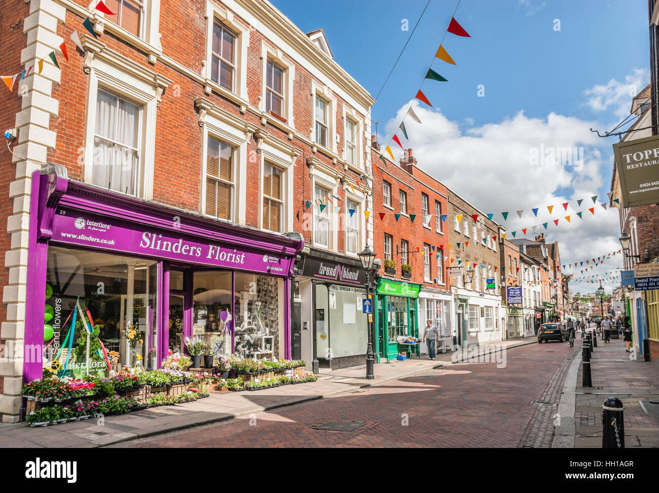 High Street in town centre of Rochester, Kent, South East England Stock Photo