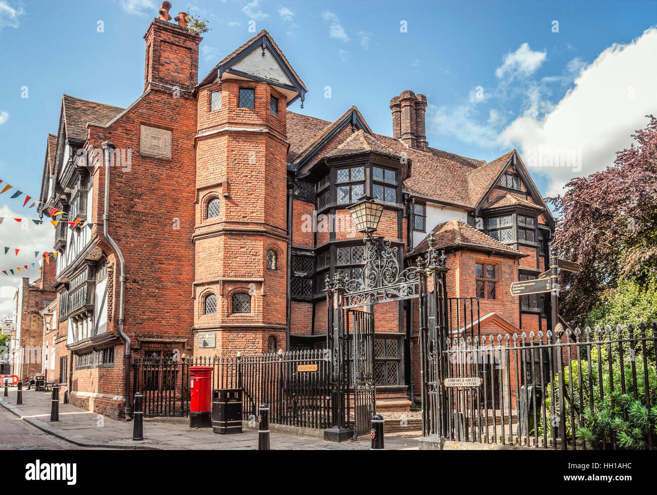 Eastgate House at High Street in the historical town centre of Rochester, Kent, England, UK Stock Photo