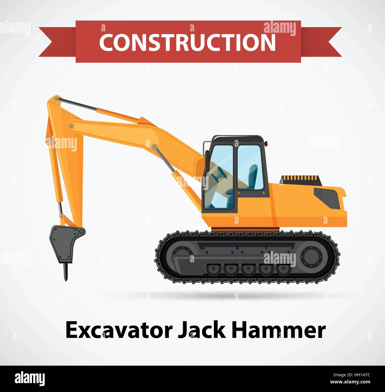Excavator jack hammer as icon design illustration Stock Vector Image & Art  - Alamy