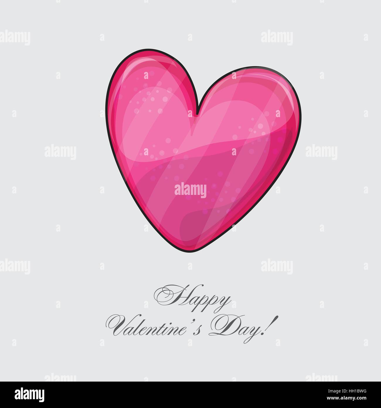 Red heart classic valentines day card vector illustration Stock Vector ...
