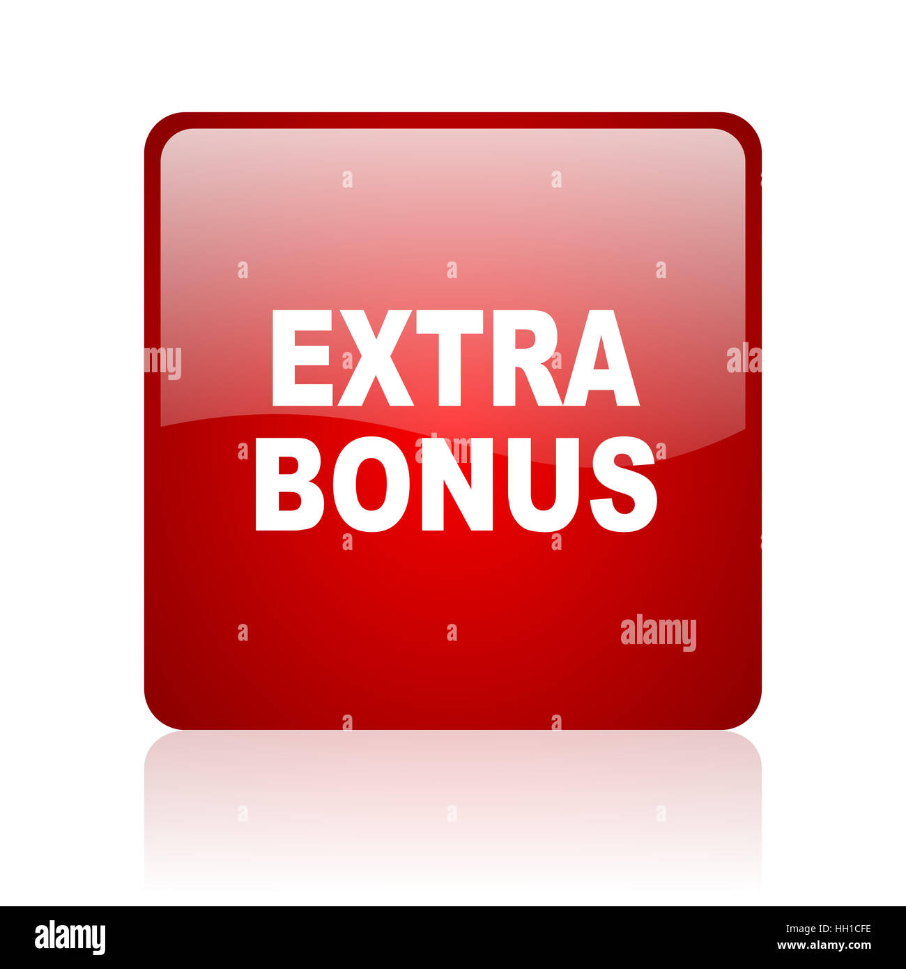 extra bonus red square web glossy icon Stock Photo - Alamy