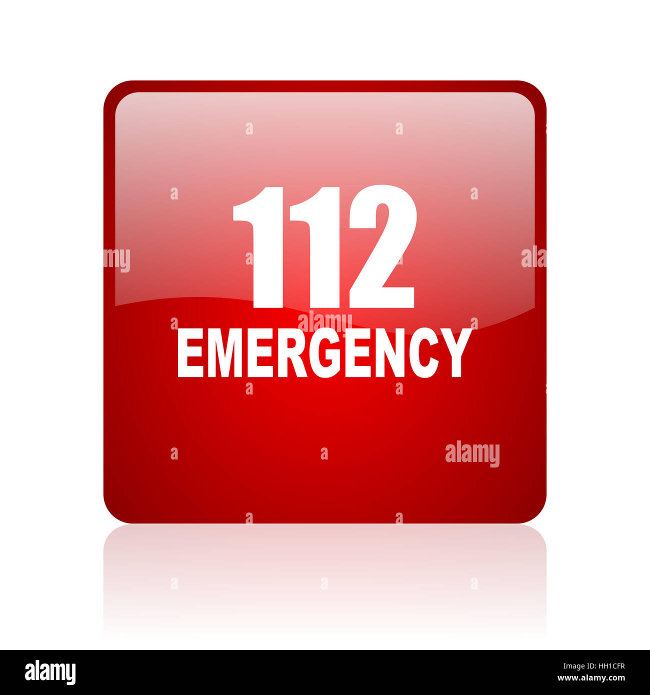 number emergency 112 red square web glossy icon Stock Photo Alamy
