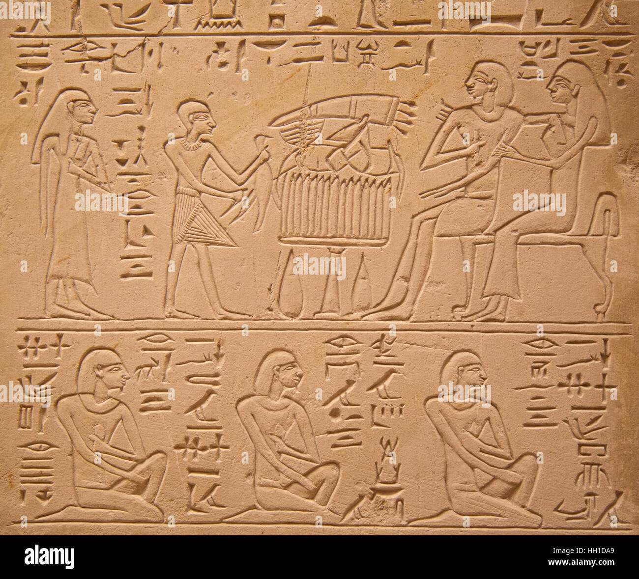 Egyptian Hieroglyphs On The Wall Stock Photo - Alamy