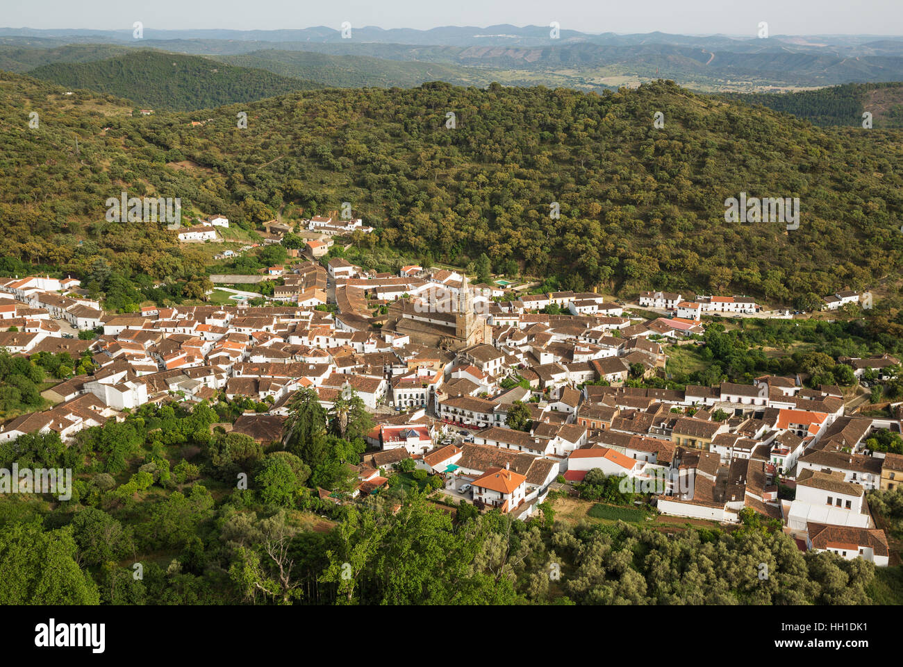 Village Alajar, Sierra de Aracena, Huelva province, Andalusia, Spain Stock Photo