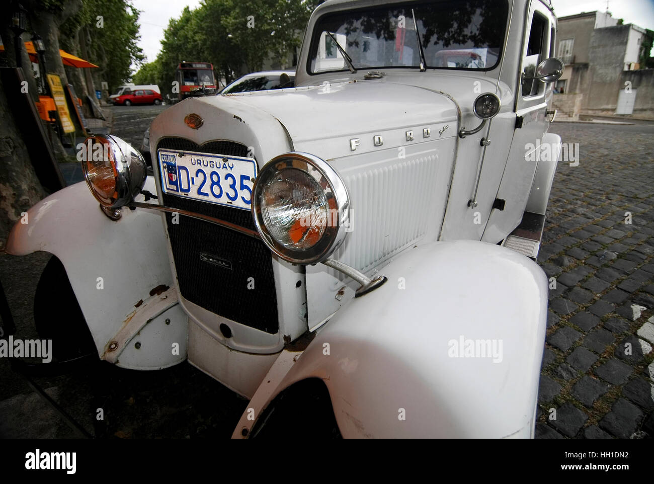 Vintage car in Colonia, Uruguay Stock Photo