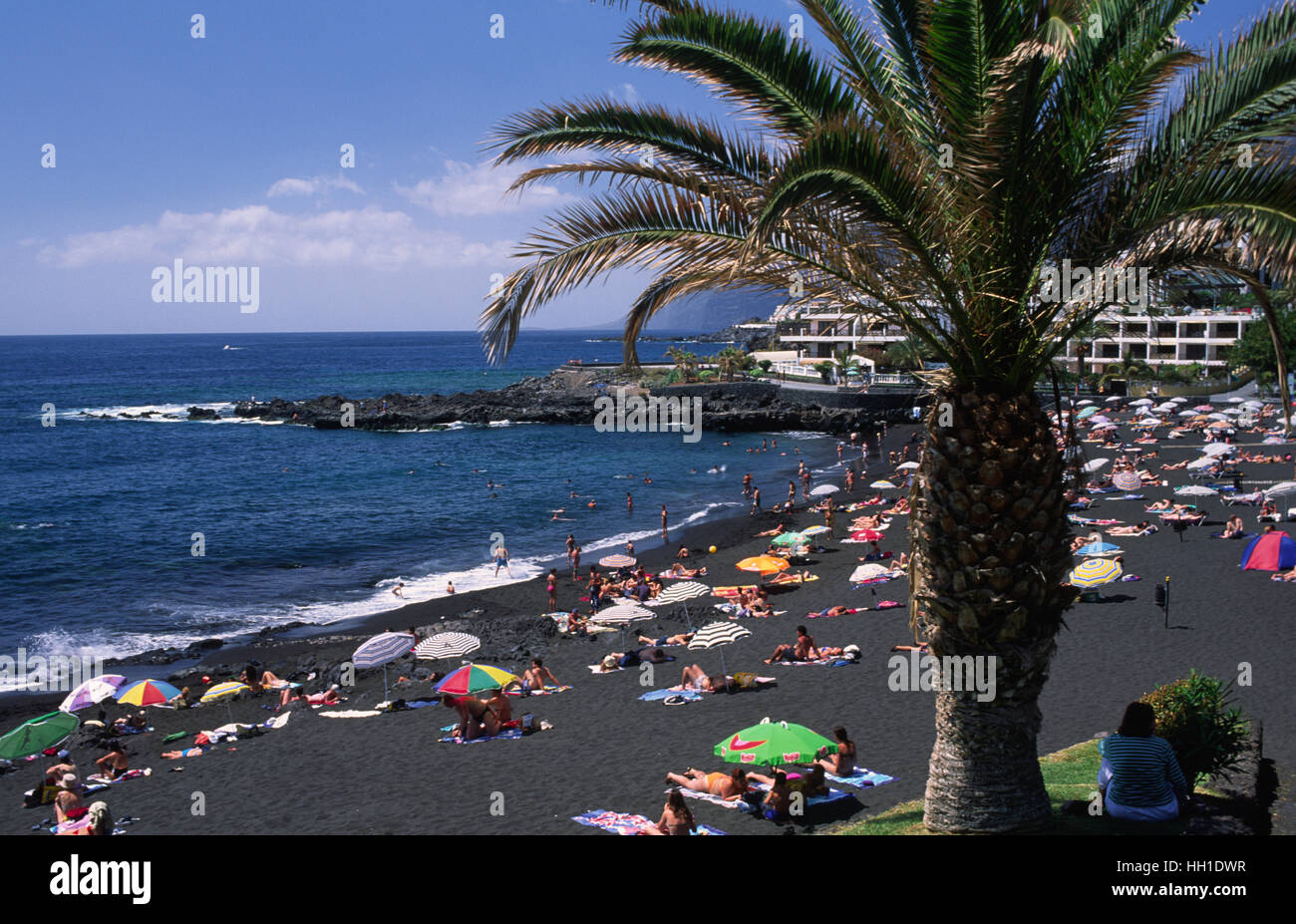 Playa Las Arenas in Puerto de Santiago, Tenerife, Canary Islands, Spain  Stock Photo - Alamy