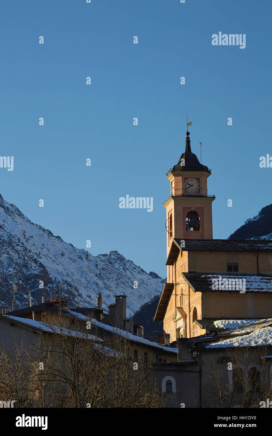 village church, Entracque, Cuneo, Italian Alps, Piemonte, Italy Stock Photo