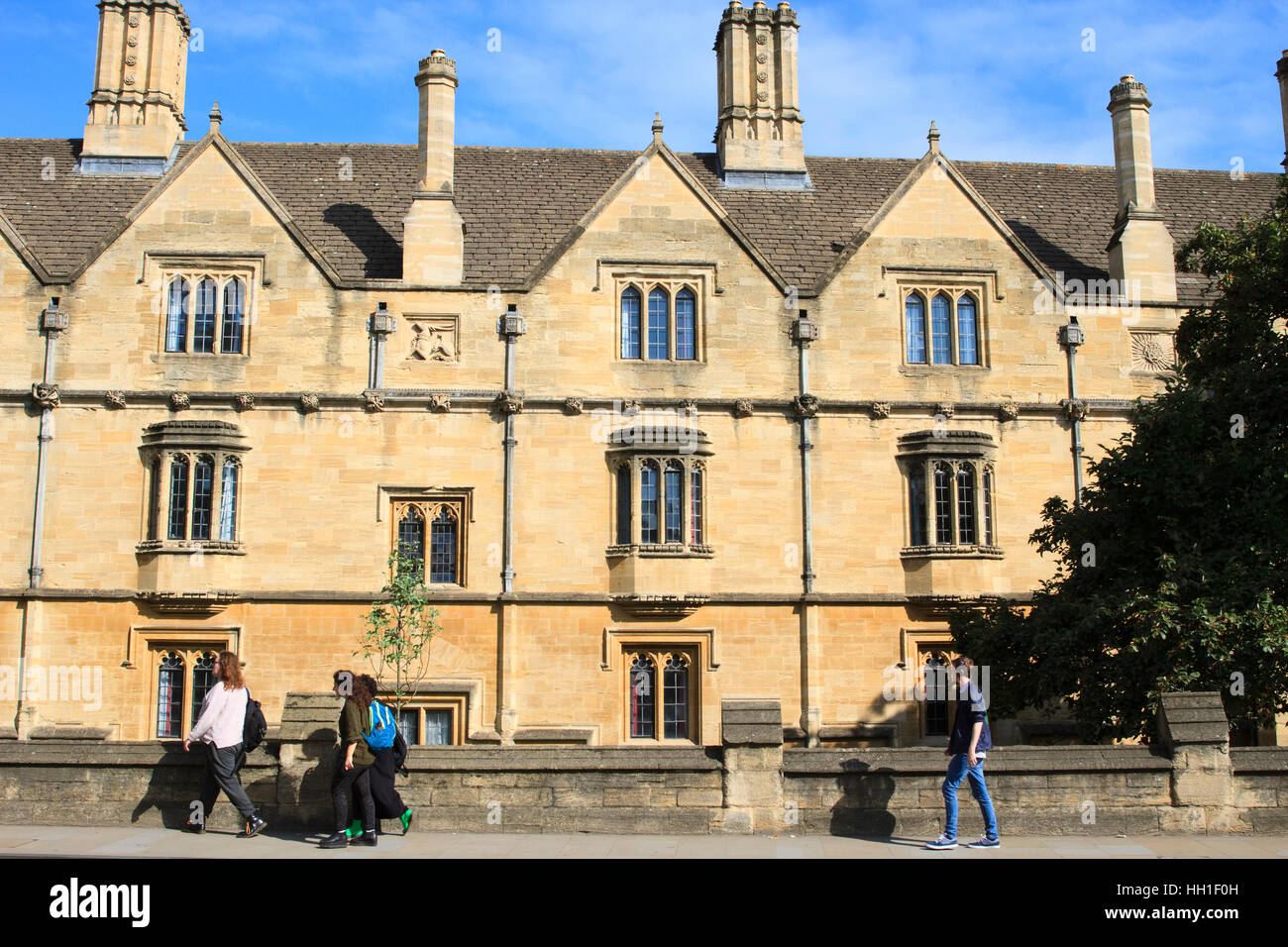 Detail of Magdalen College as seen from High Street, Oxford, England. Stock Photo