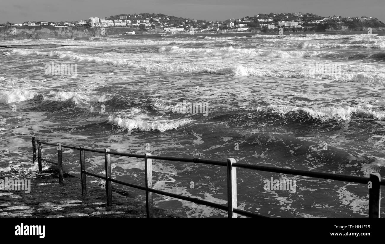 Rough sea at high tide Stock Photo Alamy