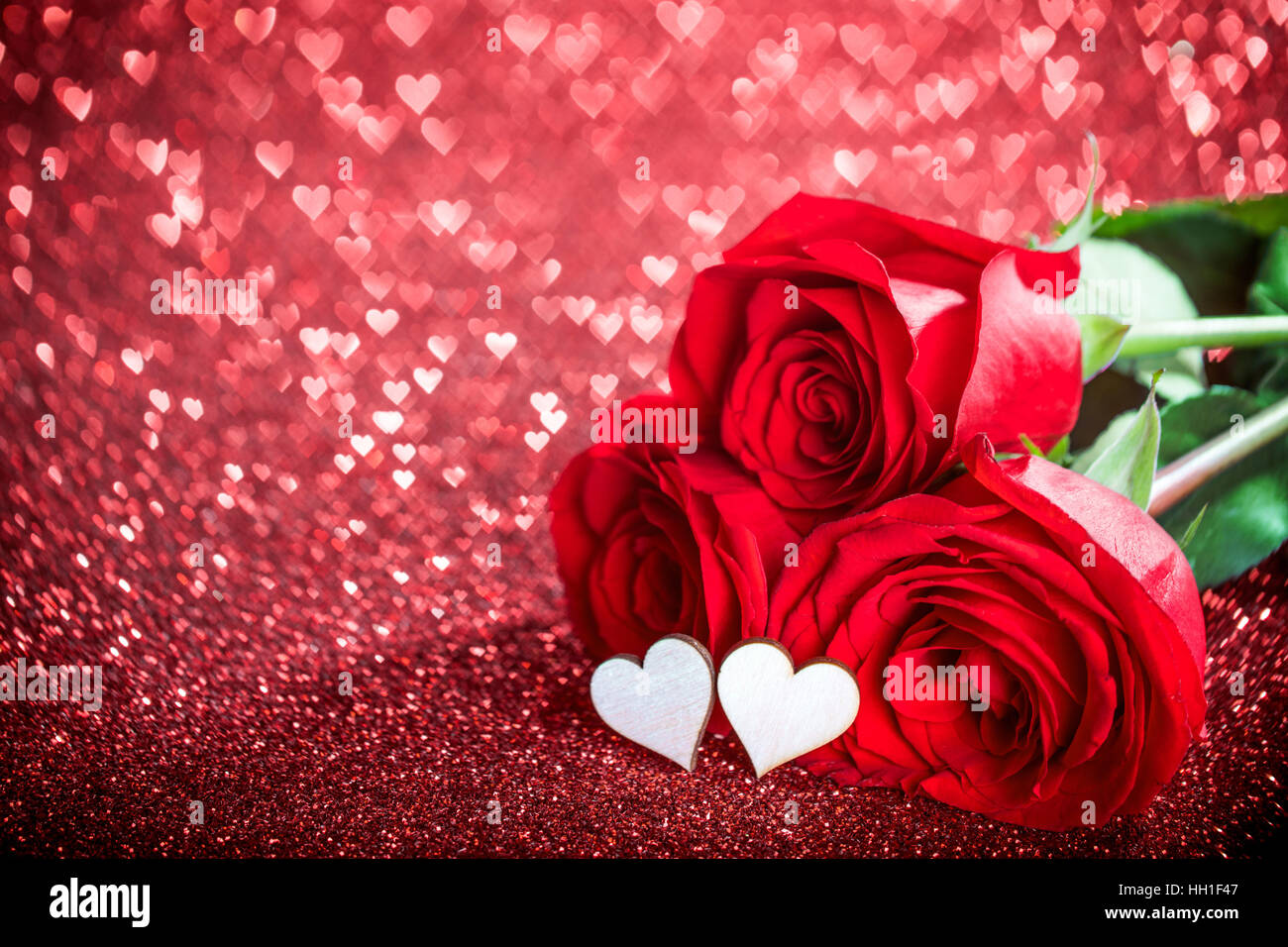 Glowing red rose flower bouquet hi-res stock photography and images - Alamy