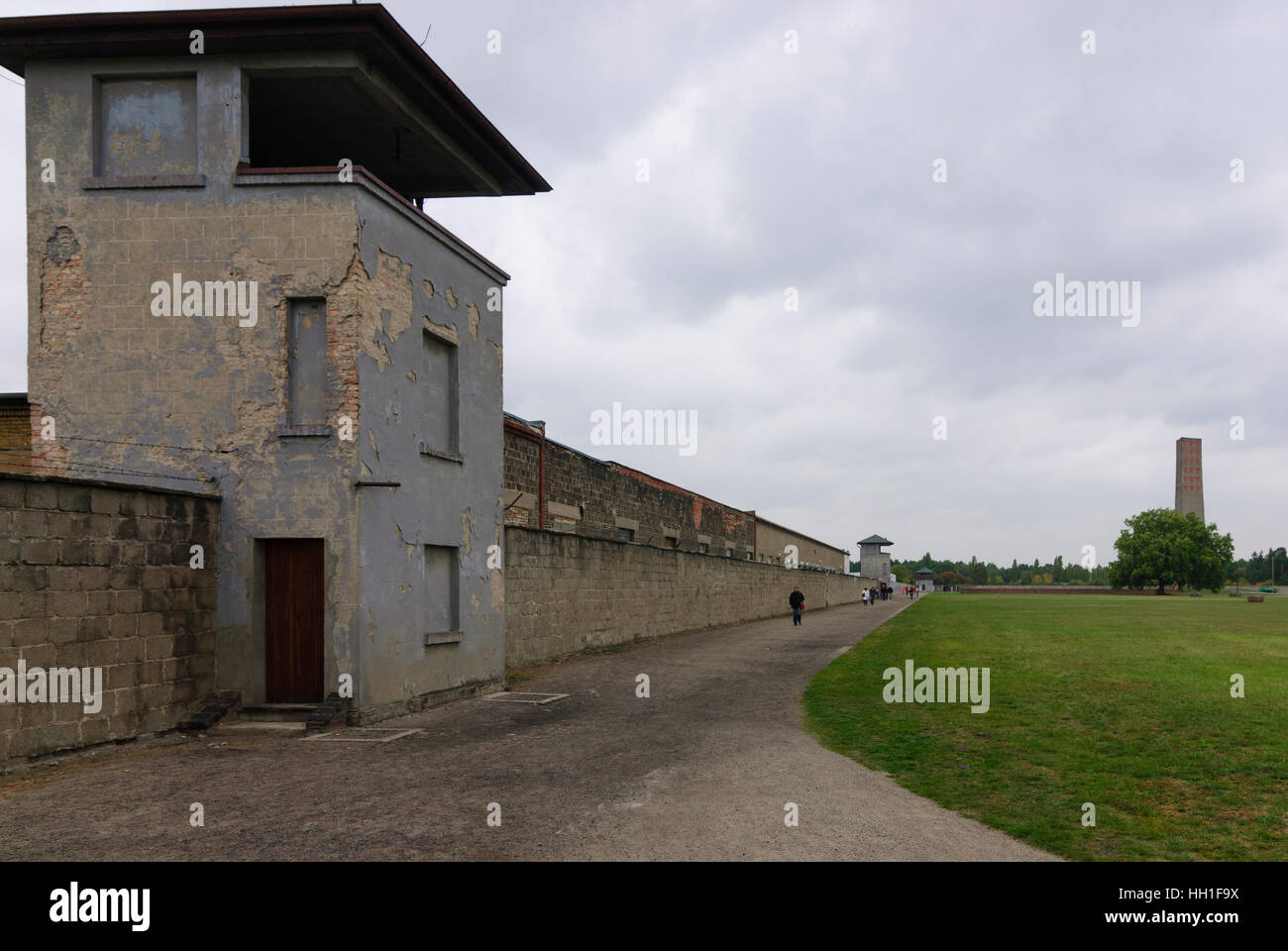 Oranienburg: Memorial and museum concentration camp Sachsenhausen; Watch-towers, , Brandenburg, Germany Stock Photo