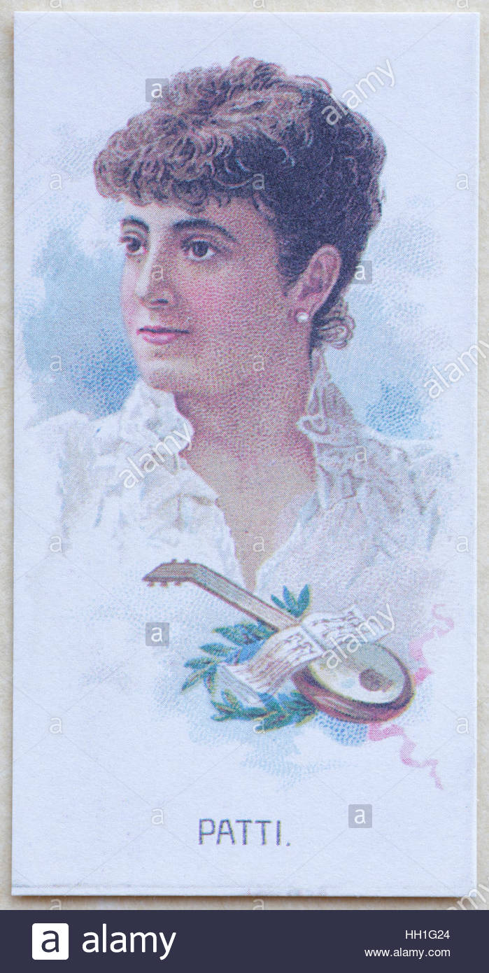 Adelina Patti, famous 19th century Italian-French Opera Singer - cigarette card issued in 1889 by Kinney Bros Stock Photo