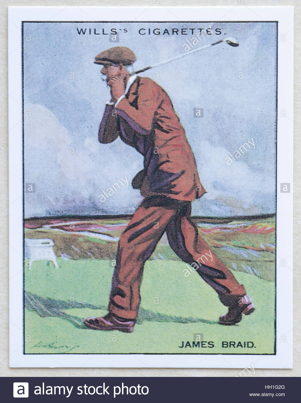 James Braid - Famous Golfers, cigarette cards issued in 1930 by W.D.& H.O. Wills cigarettes. Stock Photo