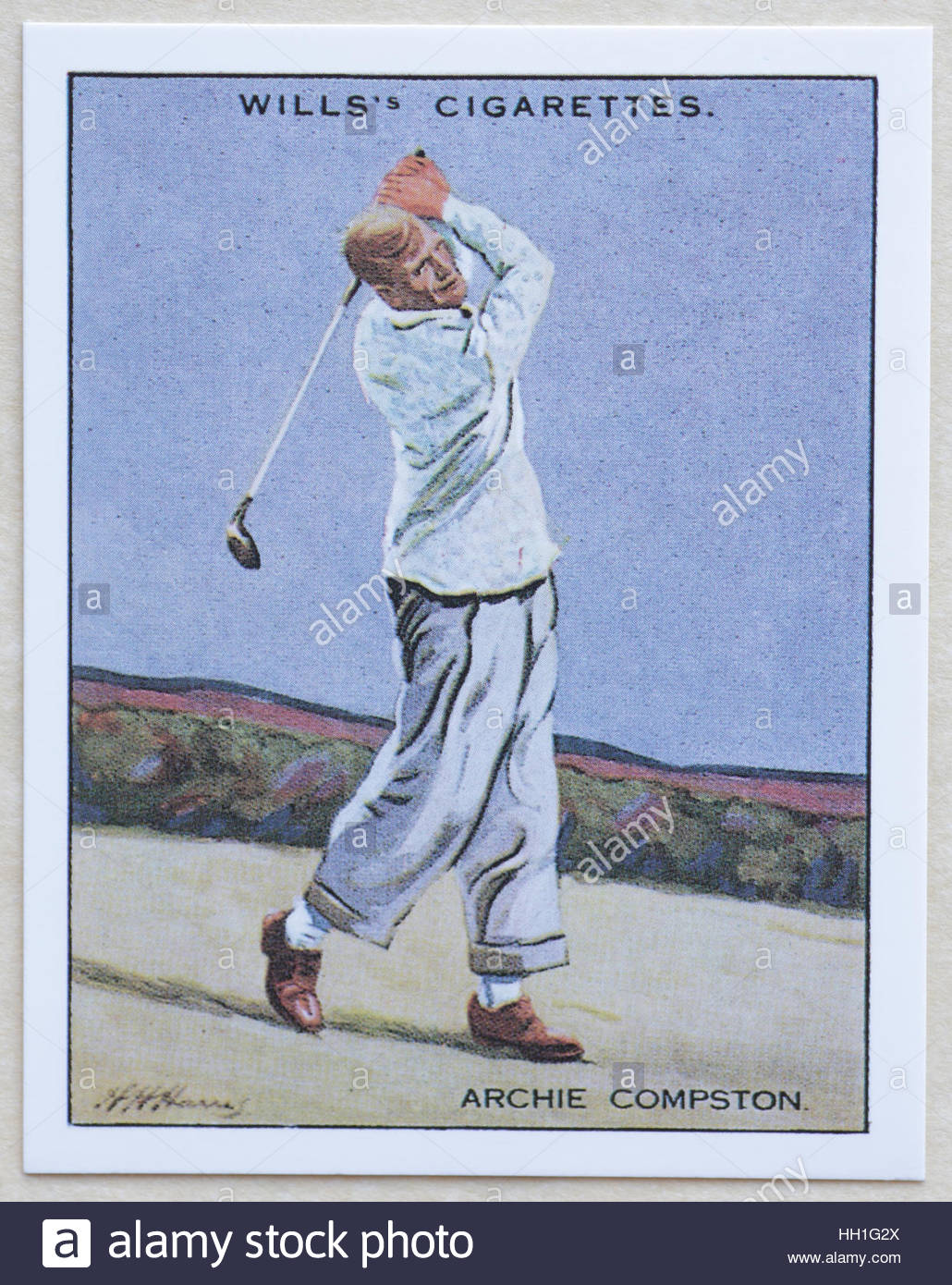 Archie Compston - Famous Golfers, cigarette cards issued in 1930 by W.D.& H.O. Will's Stock Photo