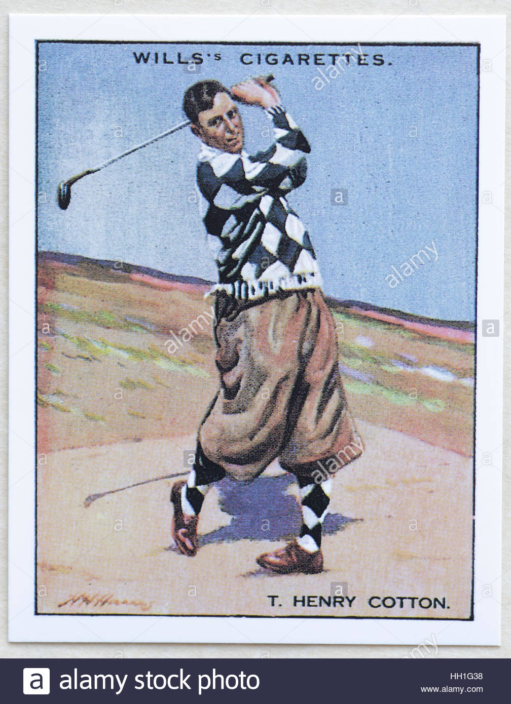 Thomas Henry Cotton - Famous Golfers, cigarette cards issued in 1930 by W.D.& H.O. Will's Stock Photo