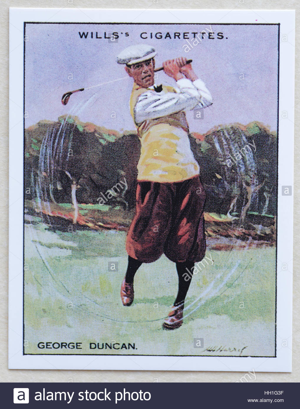 George Duncan, 1883 – 1964,  - Famous Golfers, cigarette cards issued in 1930 by W.D.& H.O. Wills cigarettes. Stock Photo