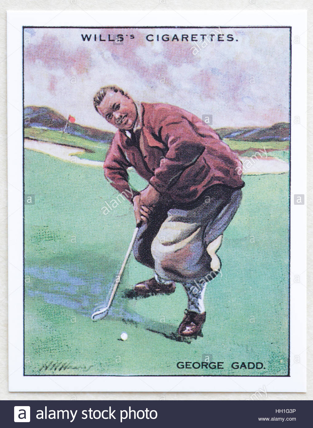 George Gadd - Famous Golfers, cigarette cards issued in 1930 by W.D.& H.O. Wills cigarettes. Stock Photo