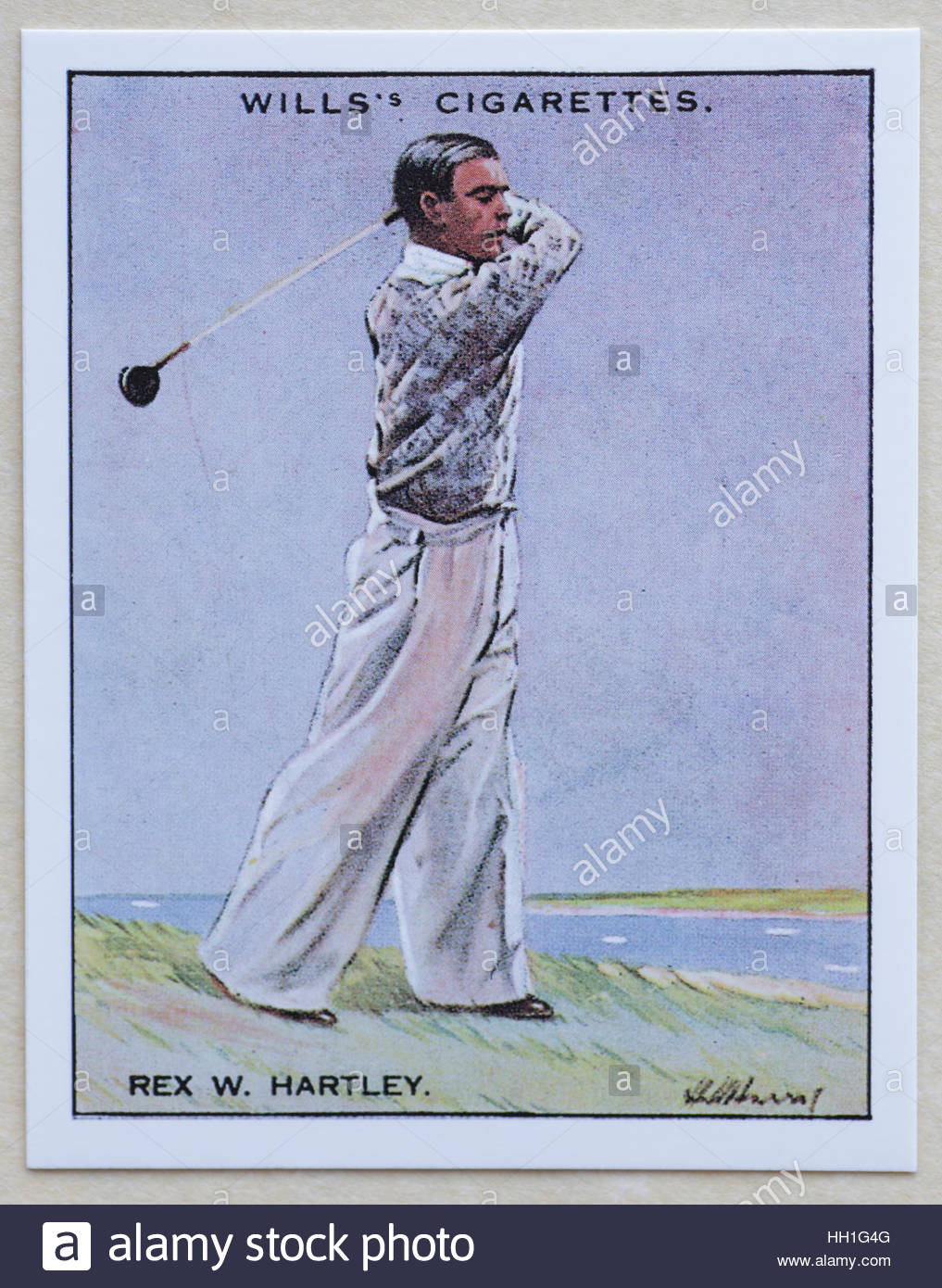 Rex W. Hartley - Famous Golfers, cigarette cards issued in 1930 by W.D.& H.O. Wills cigarettes. Stock Photo
