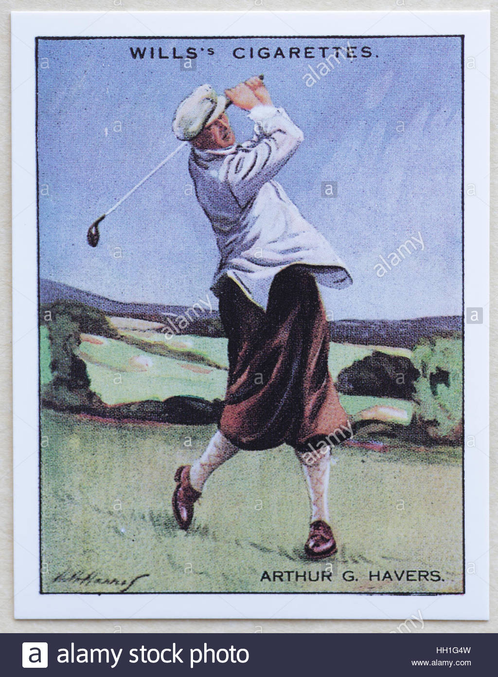 Arthur Gladstone Havers -  Famous Golfers, cigarette cards issued in 1930 by W.D.& H.O. Wills cigarettes. Stock Photo