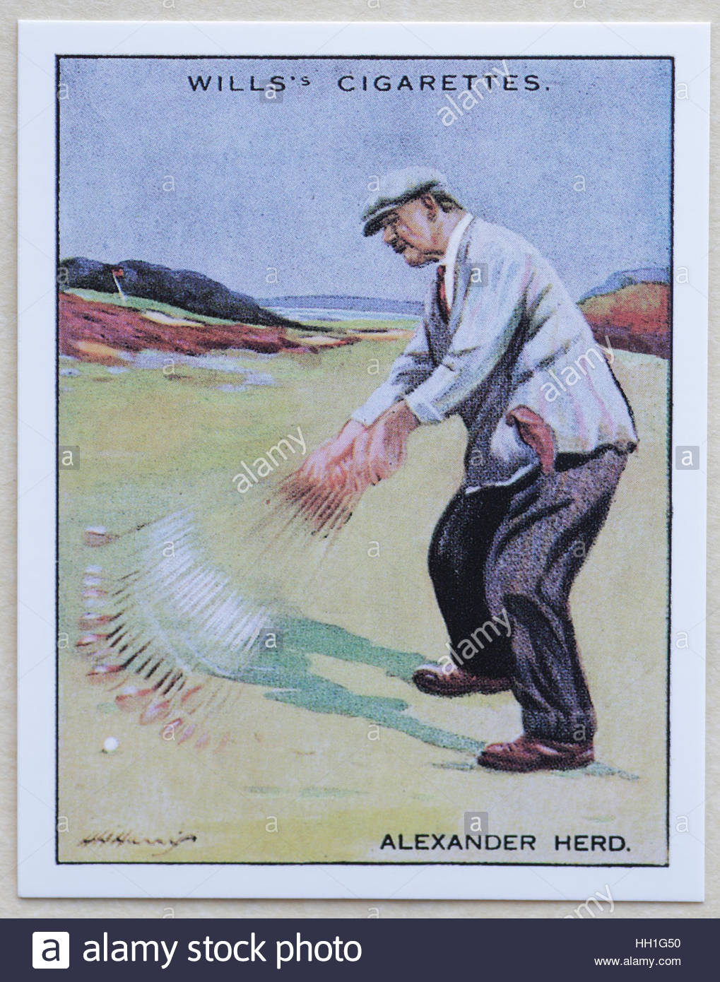 Alexander Herd - Famous Golfers, cigarette cards issued in 1930 by W.D.& H.O. Wills cigarettes. Stock Photo